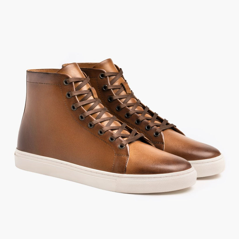 Premier High Top Toffee Leather Sneakers voor Heren