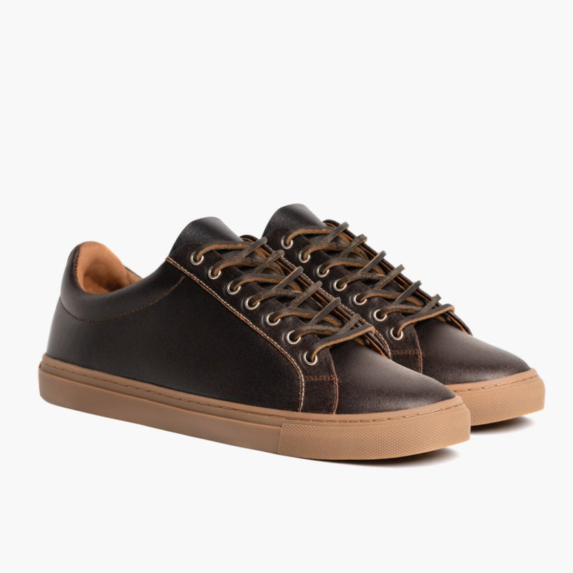 Premier Low Top Cacao Leather Sneakers voor Heren