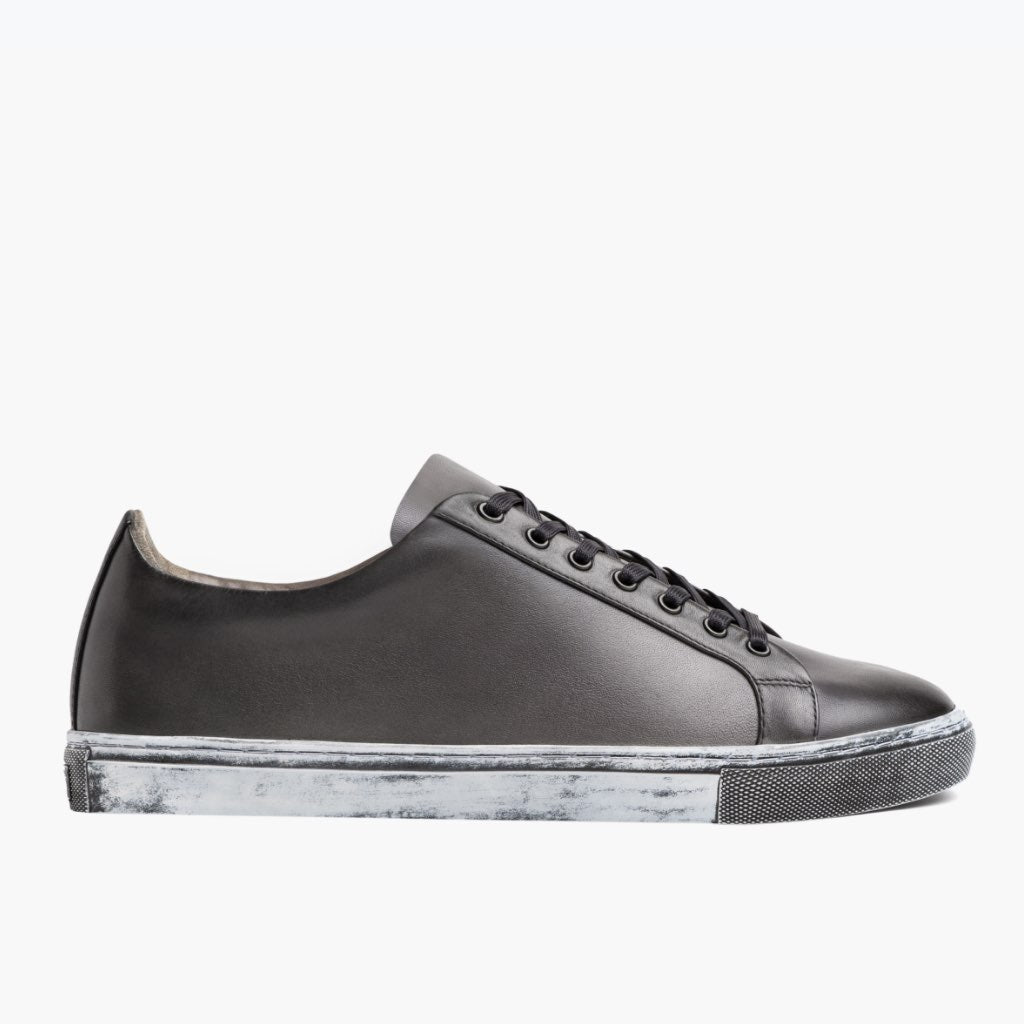 Grey Full-Grain leather Sneakers - Goodyear-welt constructie & neusdetail