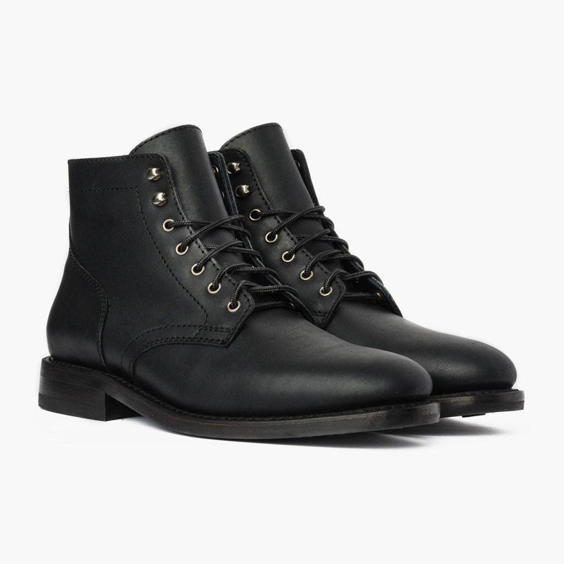 President Zwart Matte Leather Boots voor Heren