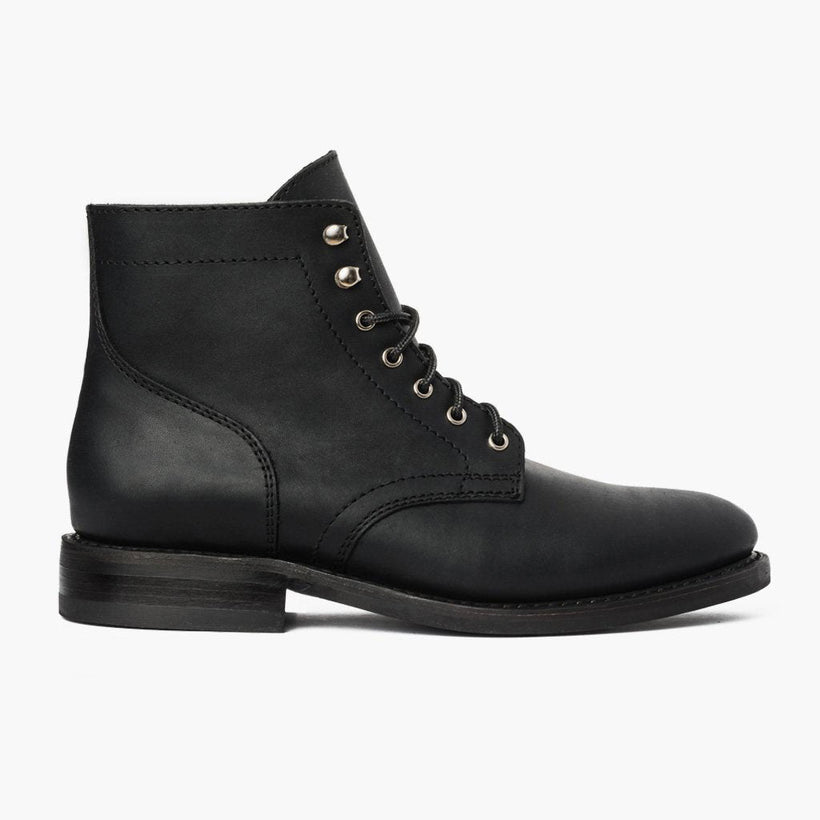 President Zwart Matte Leather Boots voor Heren