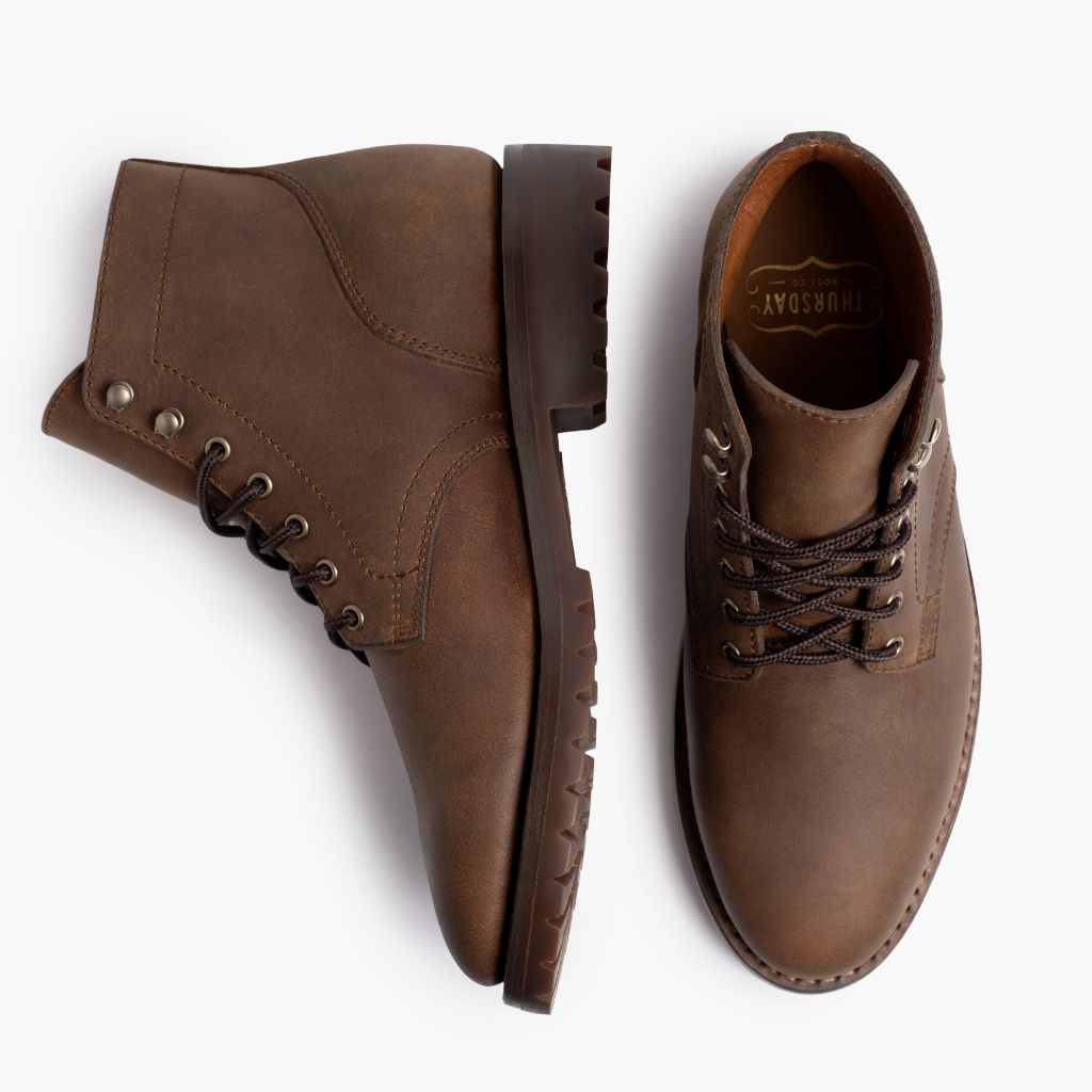 President StormKing® Desert Bruin Leren laarzen voor Heren For Men - Versterkte hielkap & precisie dubbele stiksels