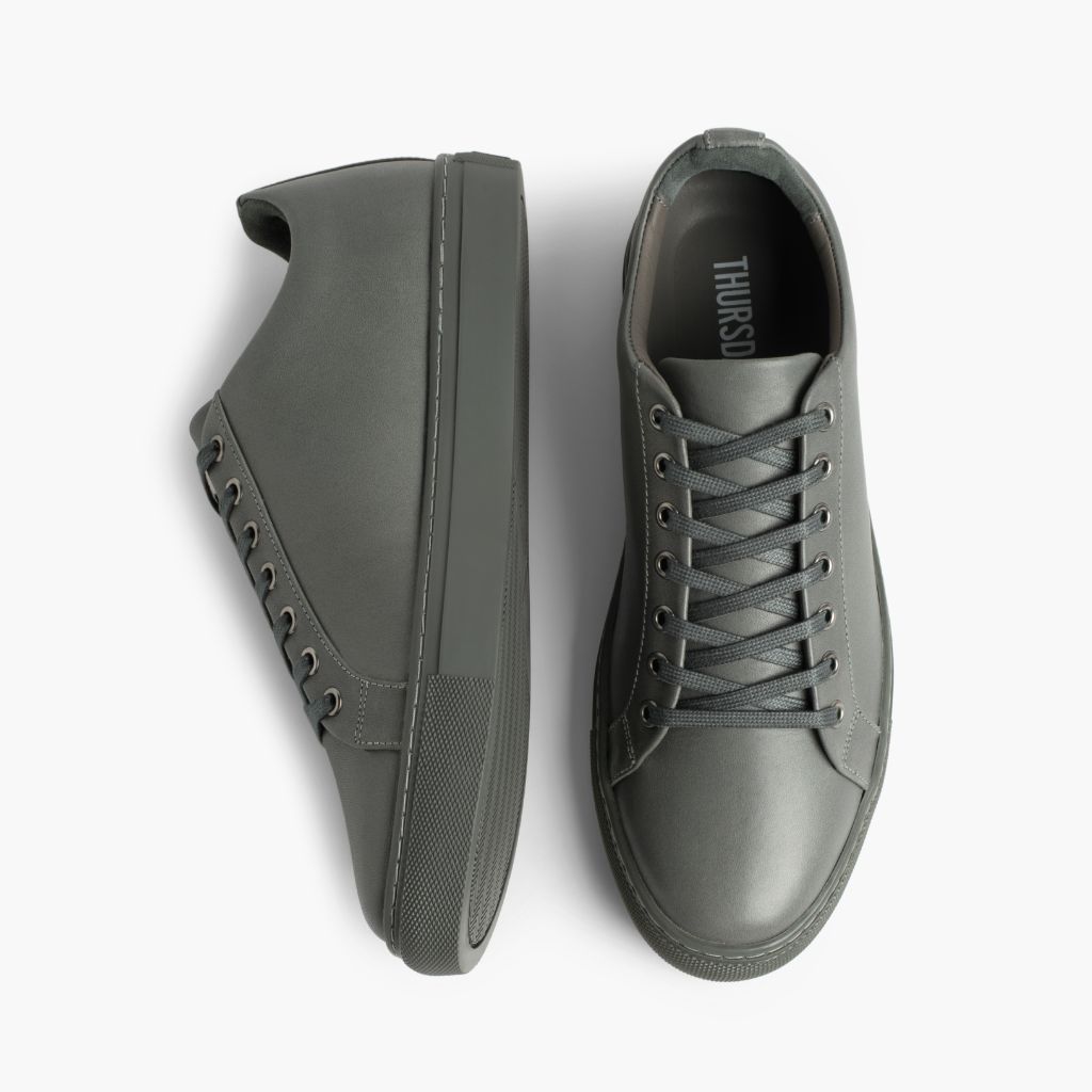 Premier Low Top Grey Leren sneakers voor Heren For Men - Versterkte hielkap & precisie dubbele stiksels
