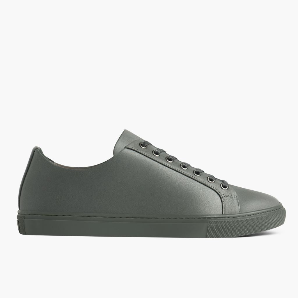 Grey Full-Grain leather Sneakers - Goodyear-welt constructie & neusdetail