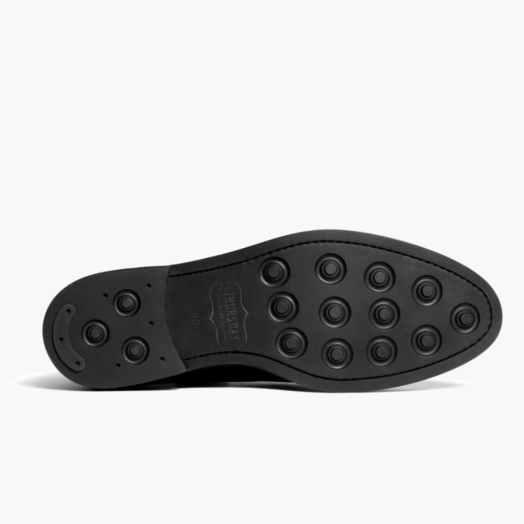 High-Traction Rubber Outsole & Lug Tread Pattern on Cadet Zwart Leren laarzen voor Heren