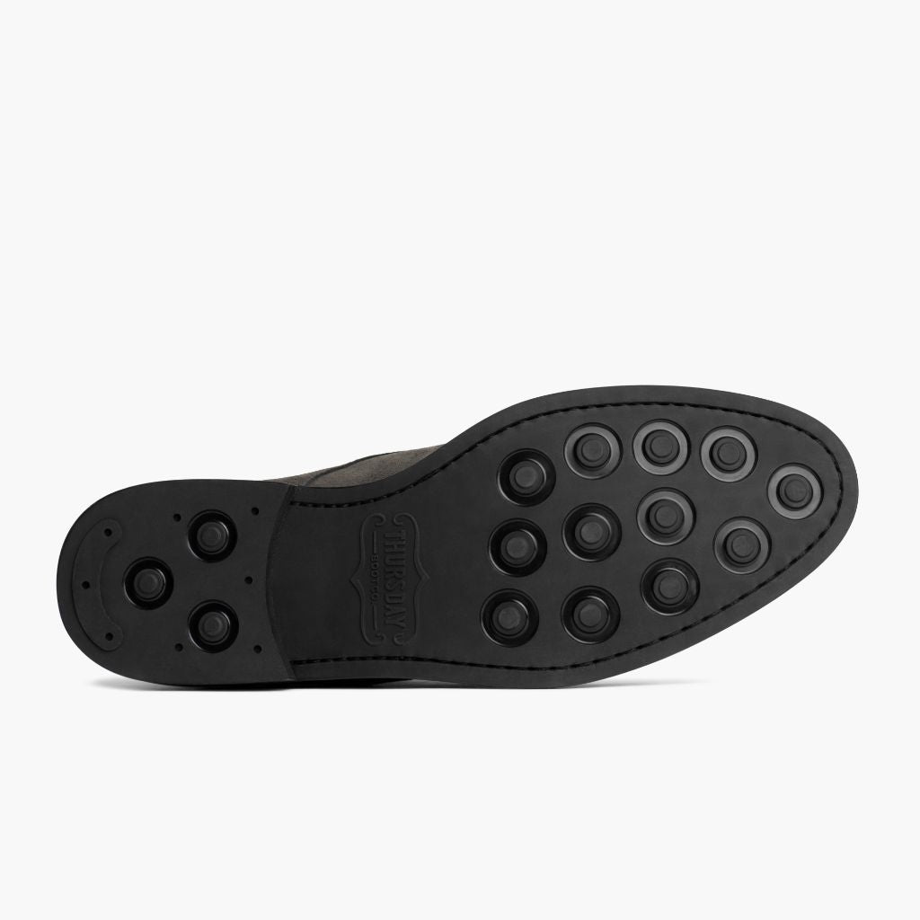 High-Traction Rubber Outsole & Lug Tread Pattern on Cadet Shadow Grey Leren laarzen voor Heren