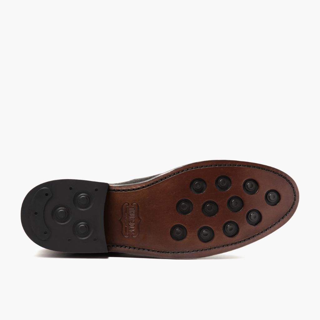 High-Traction Rubber Outsole & Lug Tread Pattern on Cavalier Shadow Grey Leren laarzen voor Heren