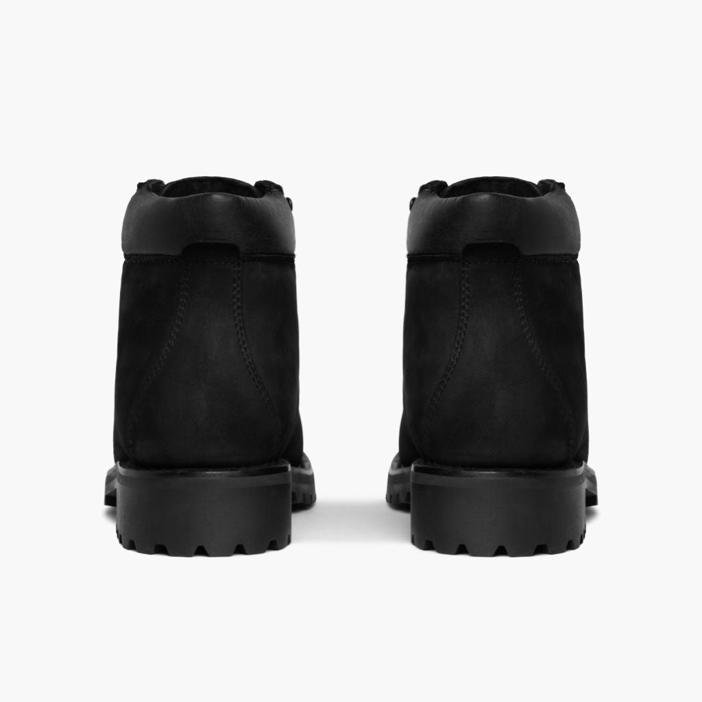 High-Traction Rubber Outsole & Lug Tread Pattern on Commander Zwart Matte Leren laarzen voor Heren