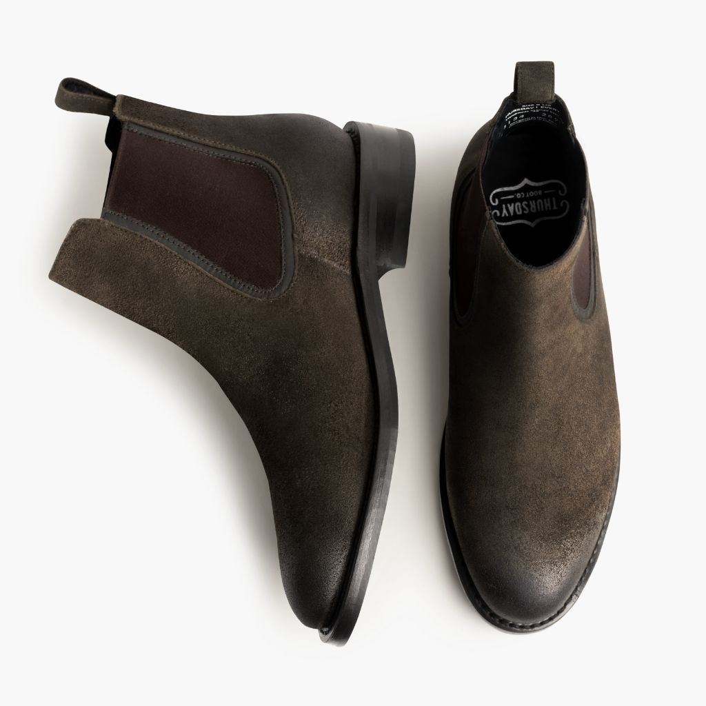 Duke Dark Olive Suede Leren laarzen voor Heren - Versterkte hielkap & precisie dubbele stiksels