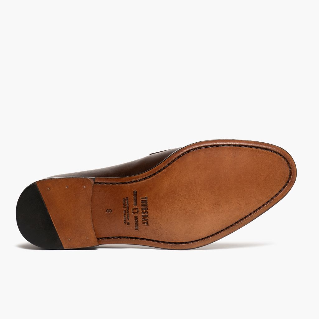 High-Traction Rubber Outsole & Lug Tread Pattern on Lincoln Rich Mahogany Leren sneakers voor Heren