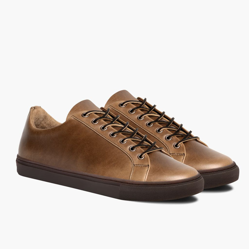 Premier Low Top Natural Leather Sneakers voor Heren