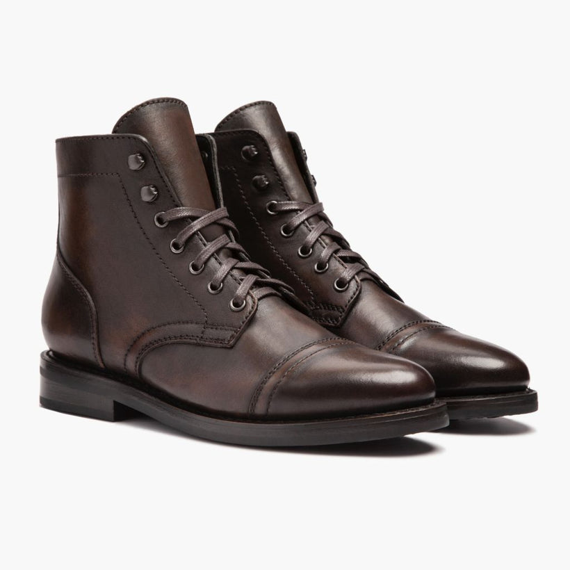 Captain Zwart Coffee Leather Boots voor Dames