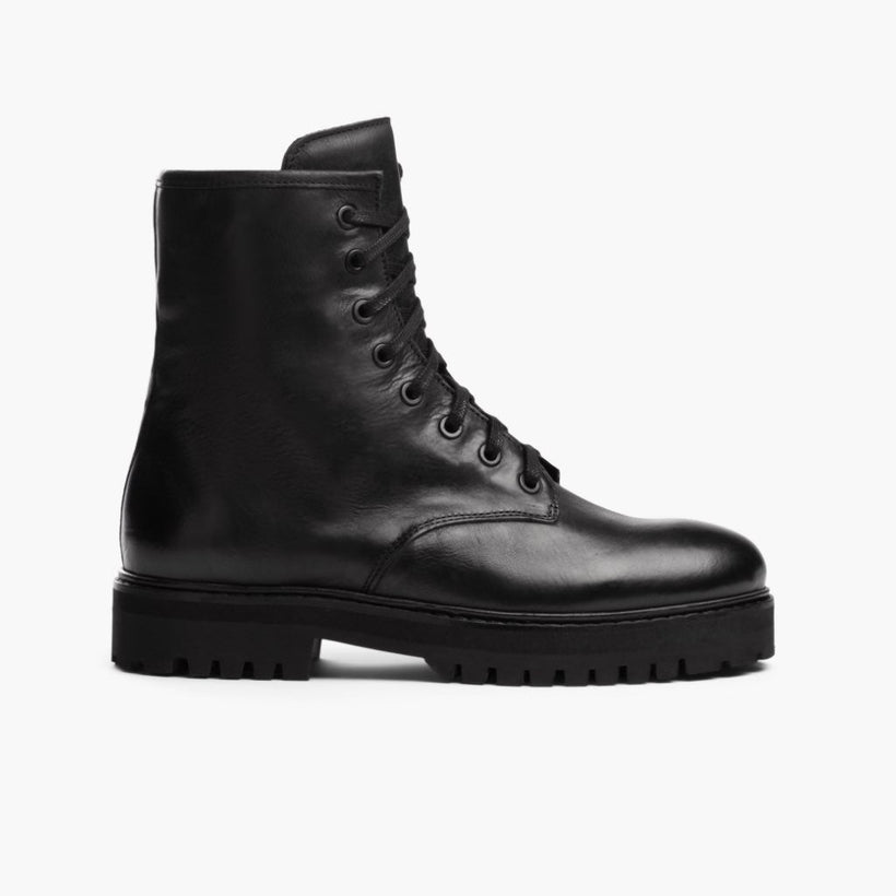Combat Zwart Leather Boots voor Dames