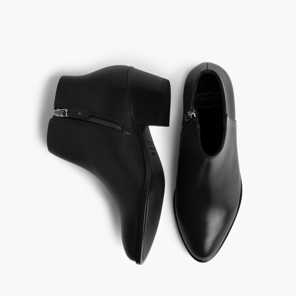 High-Traction Rubber Outsole & Lug Tread Pattern on Downtown Zwart Leren laarzen voor Dames