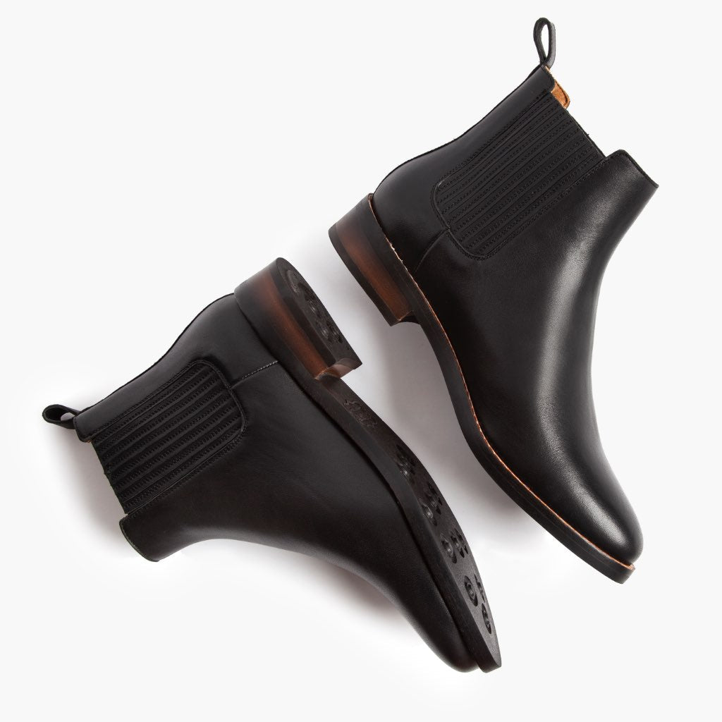 High-Traction Rubber Outsole & Lug Tread Pattern on Dreamer Zwart Leren laarzen voor Dames