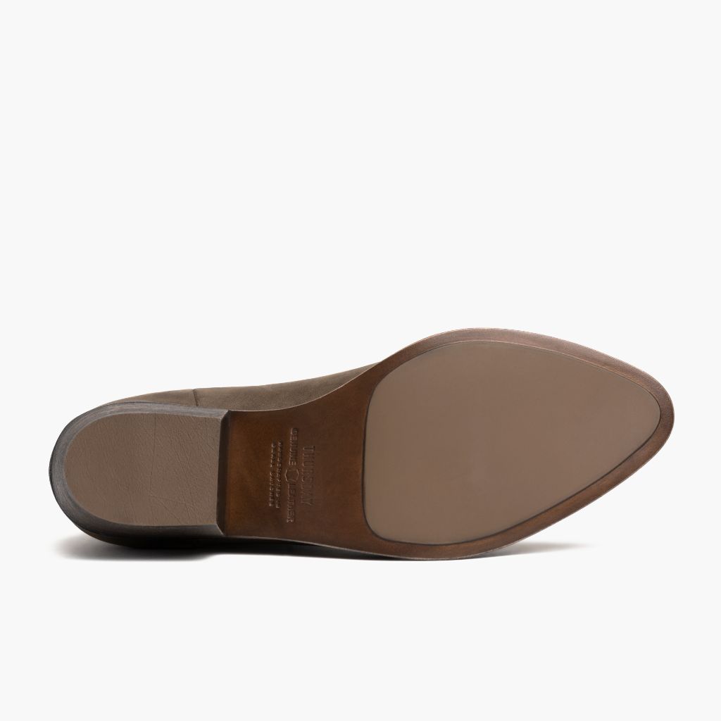 High-Traction Rubber Outsole & Lug Tread Pattern on Dreamer Bootie Tobacco Leren laarzen voor Dames