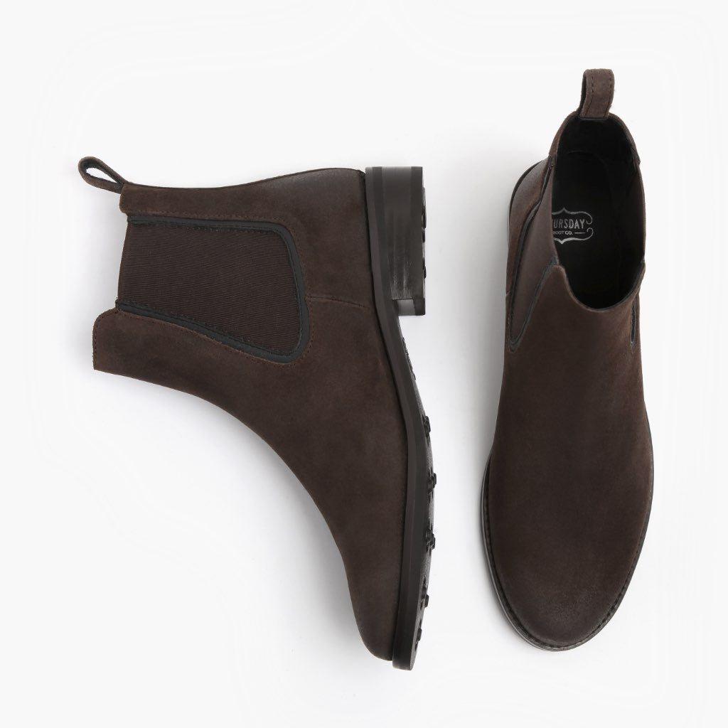 Duchess Dark Bruin Suede Leren laarzen voor Dames - Versterkte hielkap & precisie dubbele stiksels