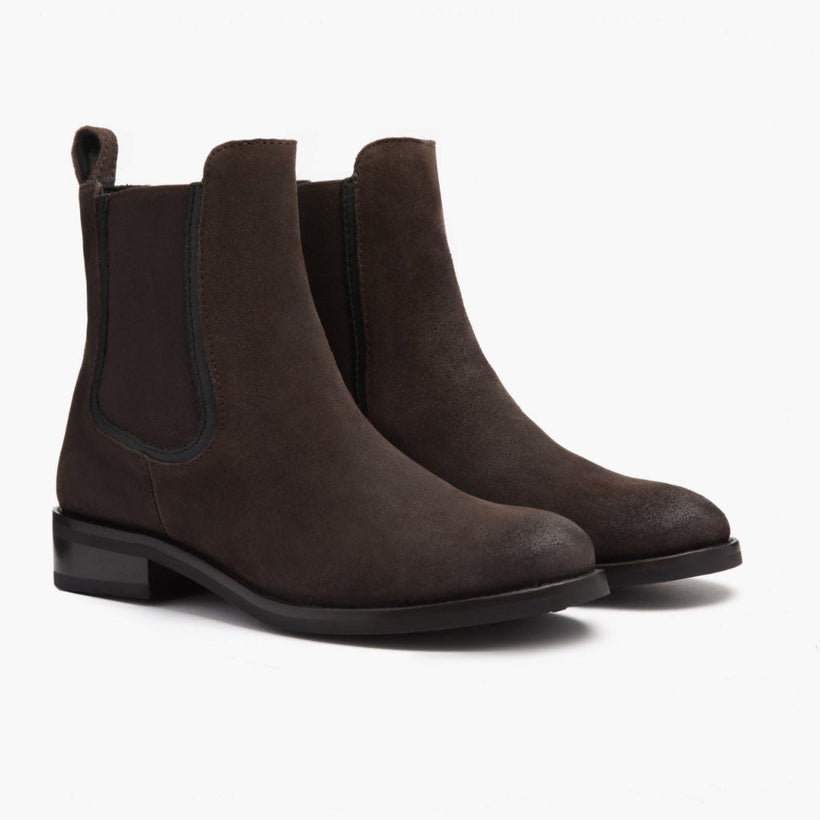 Duchess Dark Bruin Suede Leather Boots voor Dames