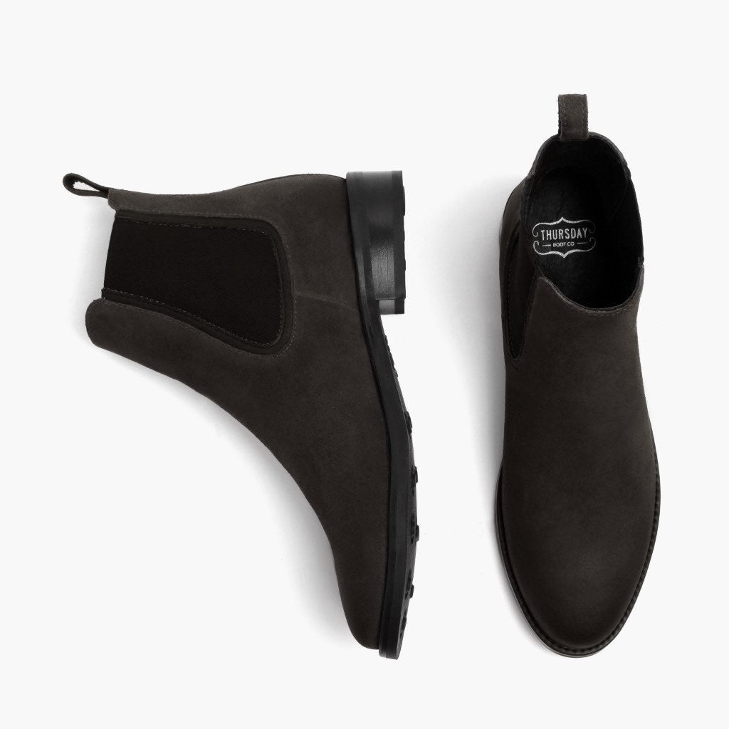 High-Traction Rubber Outsole & Lug Tread Pattern on Duchess Shadow Grey Leren laarzen voor Dames