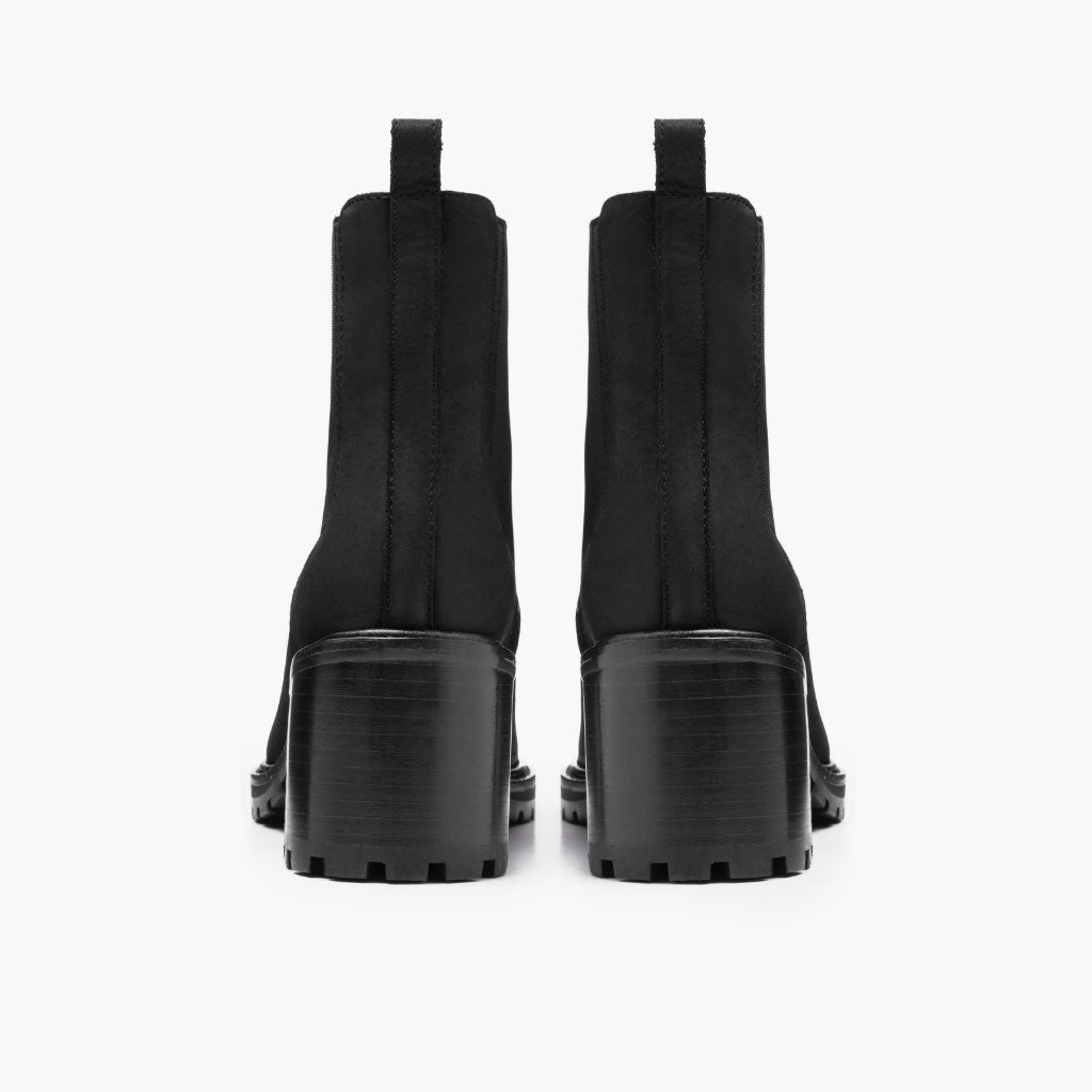 Knockout Zwart Matte Leren laarzen voor Dames - Versterkte hielkap & precisie dubbele stiksels