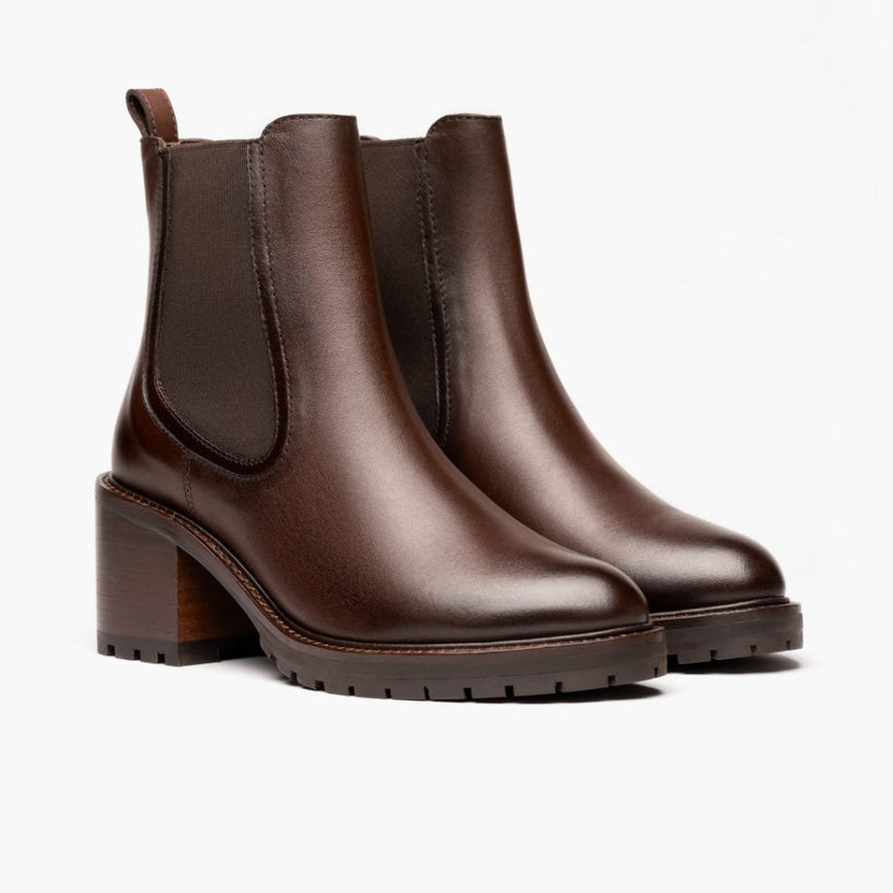 Knockout Chocolate Leather Boots voor Dames