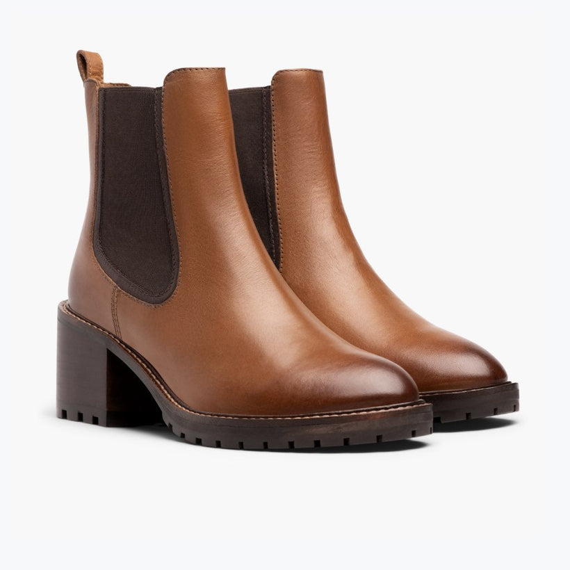 Knockout Toffee Leather Boots voor Dames