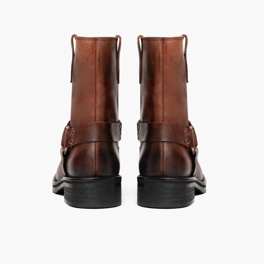 High-Traction Rubber Outsole & Lug Tread Pattern on Outlaw Rust Bruin Leren laarzen voor Dames