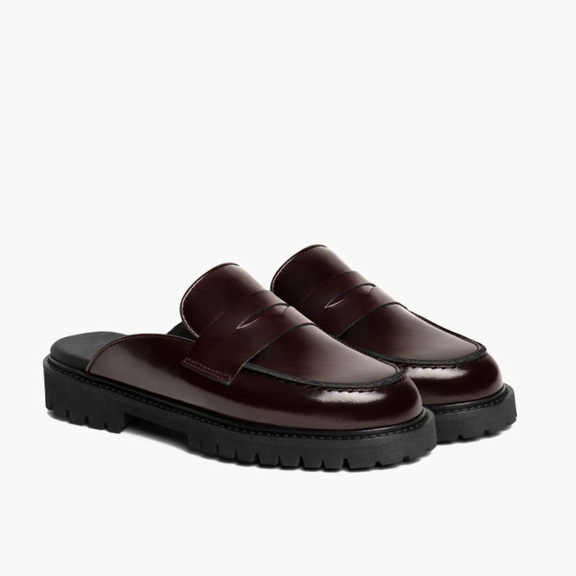 Penny Mule Bordeaux Leather Boots voor Dames