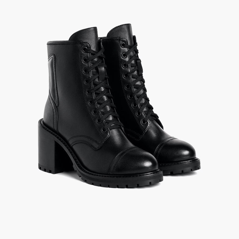 Rebel Zwart Leather Boots voor Dames