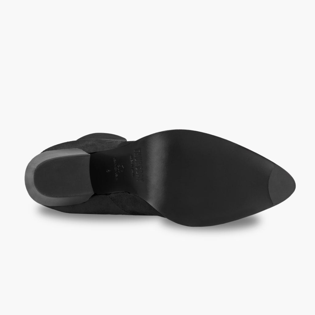High-Traction Rubber Outsole & Lug Tread Pattern on Tempest Zwart Leren laarzen voor Dames