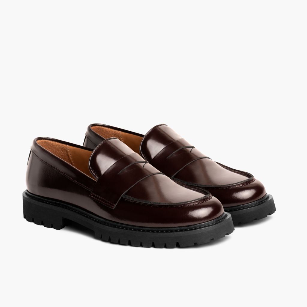 Penny Bordeauxrood Leren laarzen voor Dames in Burgundy Full-Grain Leather - Zijaanzicht | Online kopen
