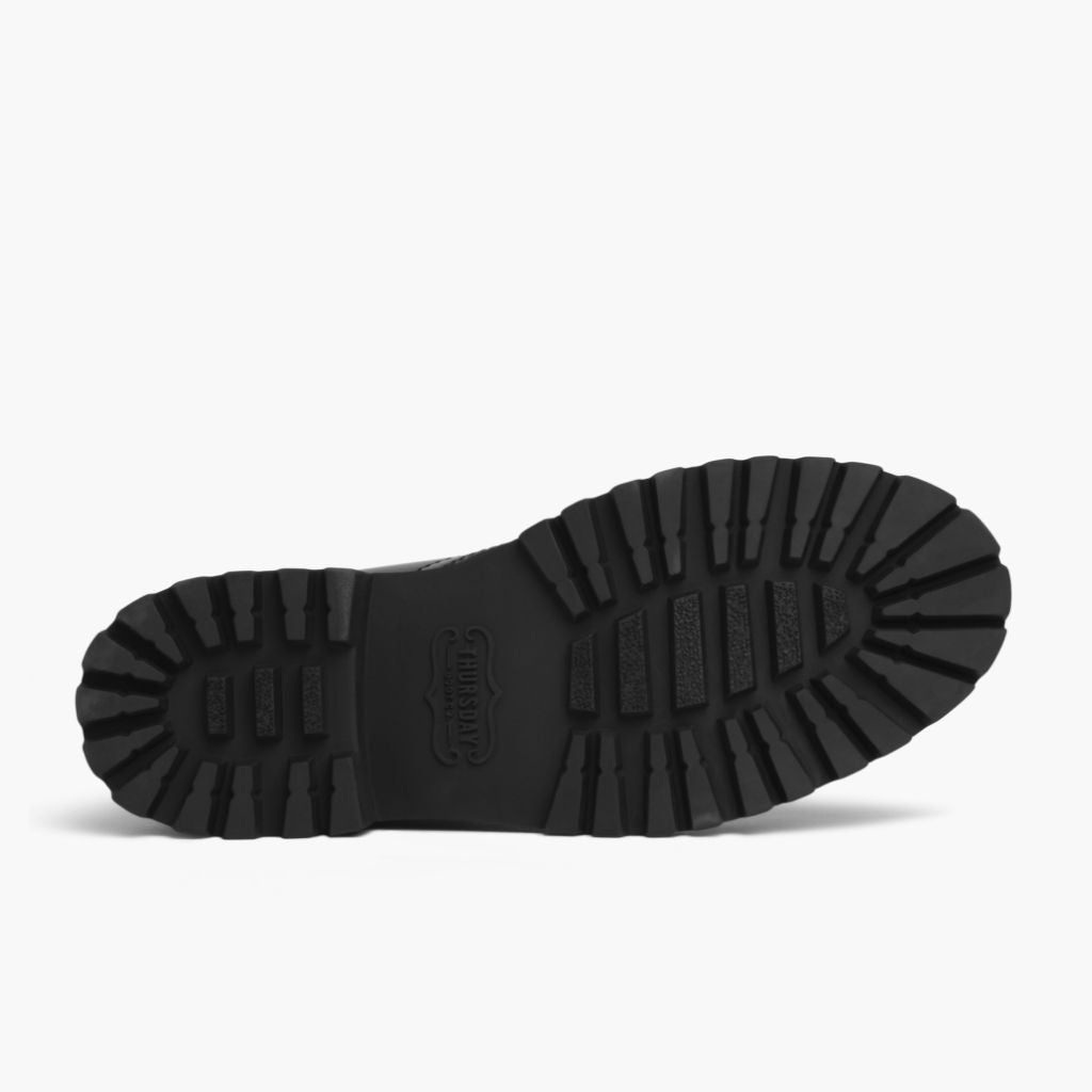 High-Traction Rubber Outsole & Lug Tread Pattern on Captain Zwart (StormKing®) Leren laarzen voor Dames