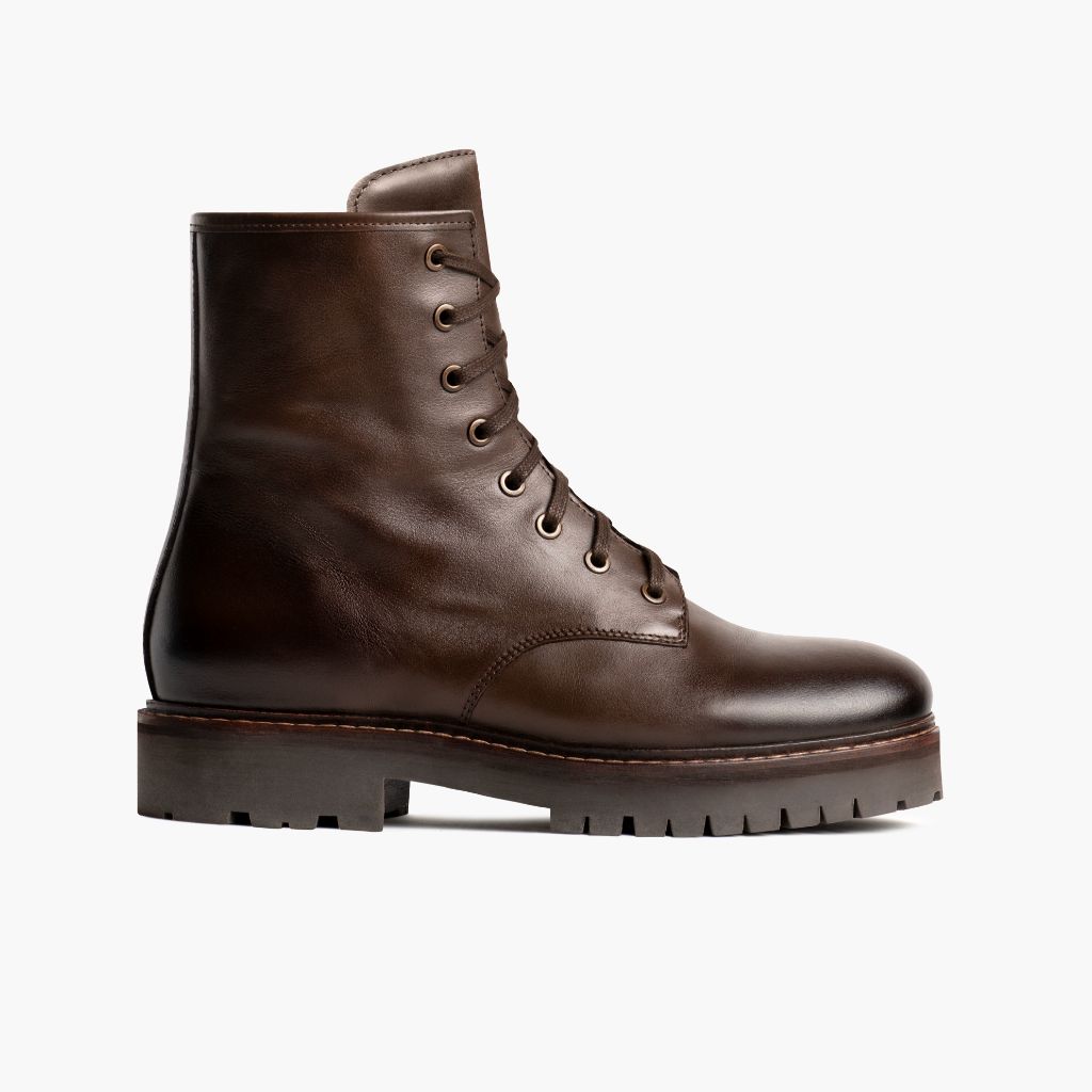 Combat Java Leren laarzen voor Dames in Classic Full-Grain Leather - Zijaanzicht | Online kopen