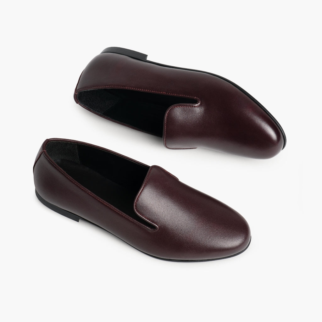 High-Traction Rubber Outsole & Lug Tread Pattern on Eden Bordeauxrood Leren laarzen voor Dames