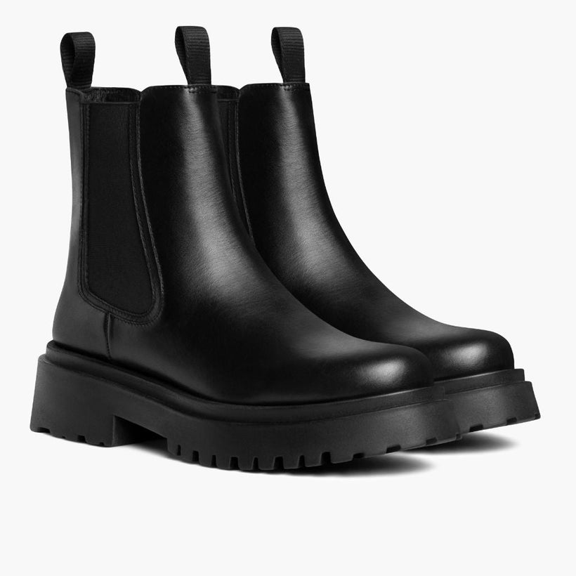 Legend Platform Zwart Leather Boots voor Dames