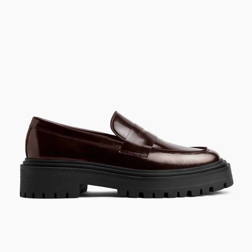 Penny Platform Bordeaux Leather Boots voor Dames
