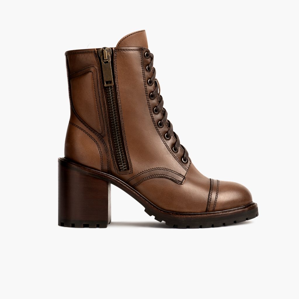 Rebel Amber Wheat Leren laarzen voor Dames in Classic Full-Grain Leather - Zijaanzicht | Online kopen