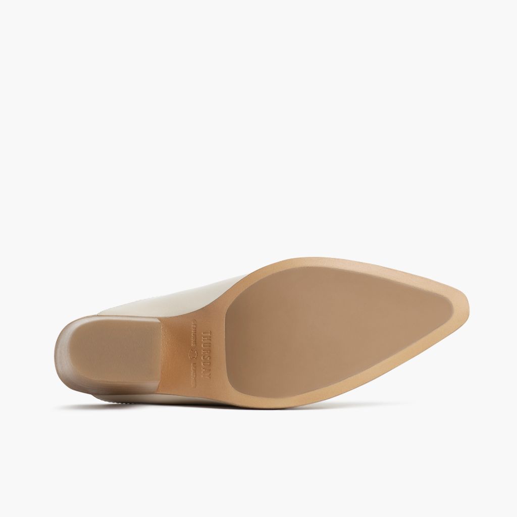 High-Traction Rubber Outsole & Lug Tread Pattern on Summer Ivory Leren laarzen voor Dames
