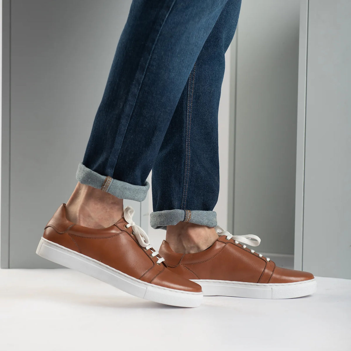 Orlaven Carter Runn Bruin Leren sneakers voor Heren footwear image 10