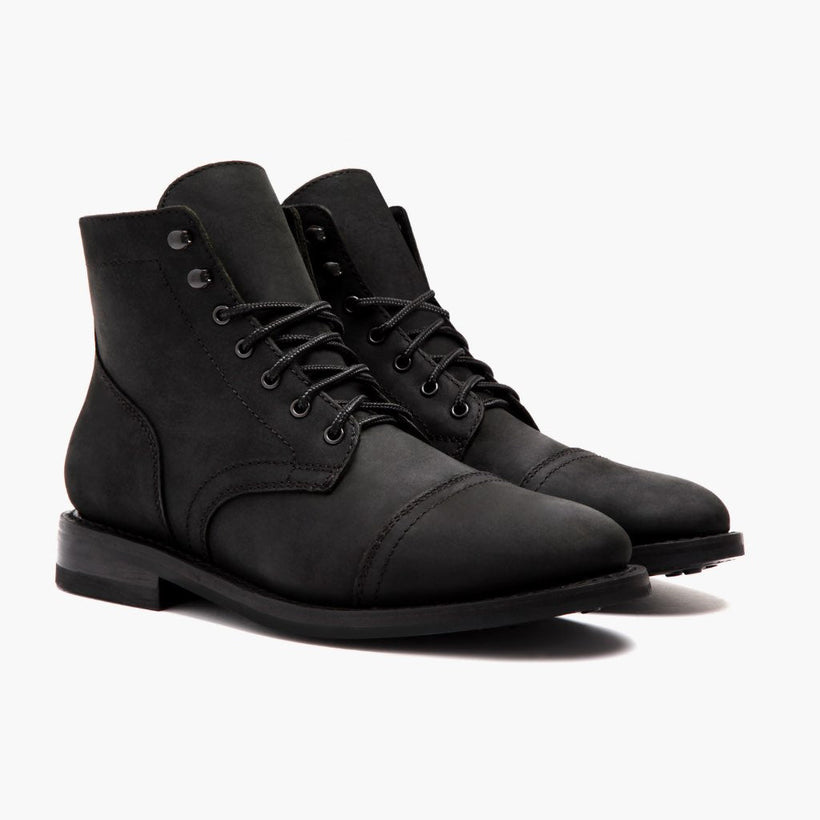 Captain Zwart Matte Leather Boots voor Heren