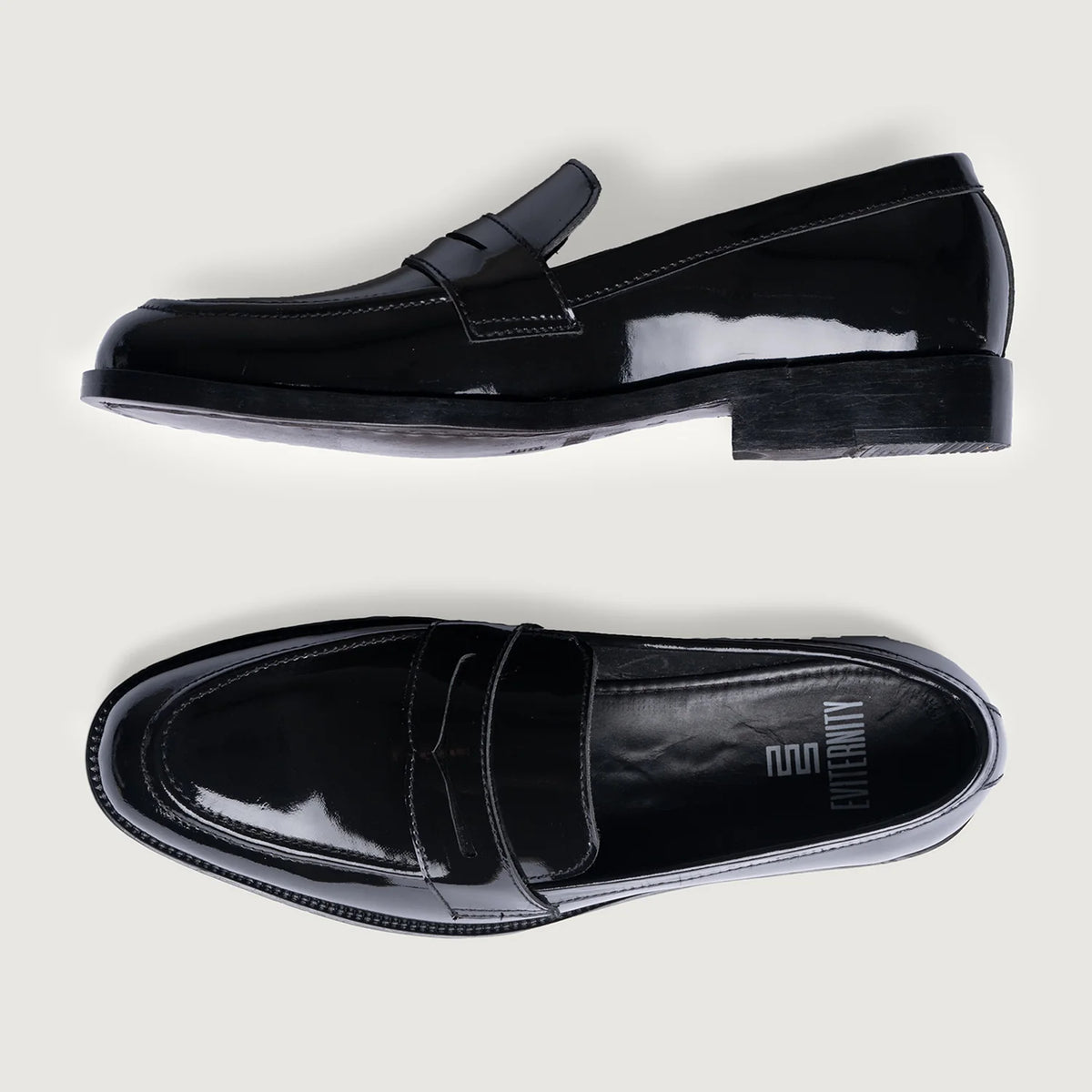 Baxton Zwart Patent Leren loafers voor Heren For Men - Versterkte hielkap & precisie dubbele stiksels