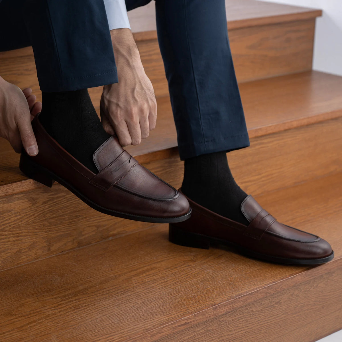 Orlaven Baxton Burnished Bruin Leren loafers voor Heren footwear image 10