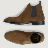 Clarkson Chelsea Brown Suede Leather Boots - StudGuard - Reinforced Heel Counter & Precision Double-Row Stitching Detail