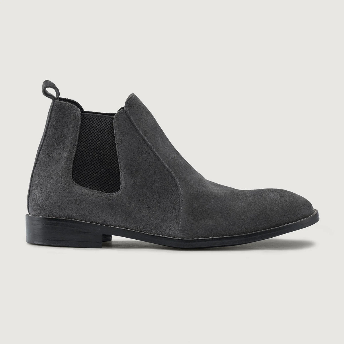 Grey Goatskin Suede Leather Boots - Goodyear-welt constructie & neusdetail