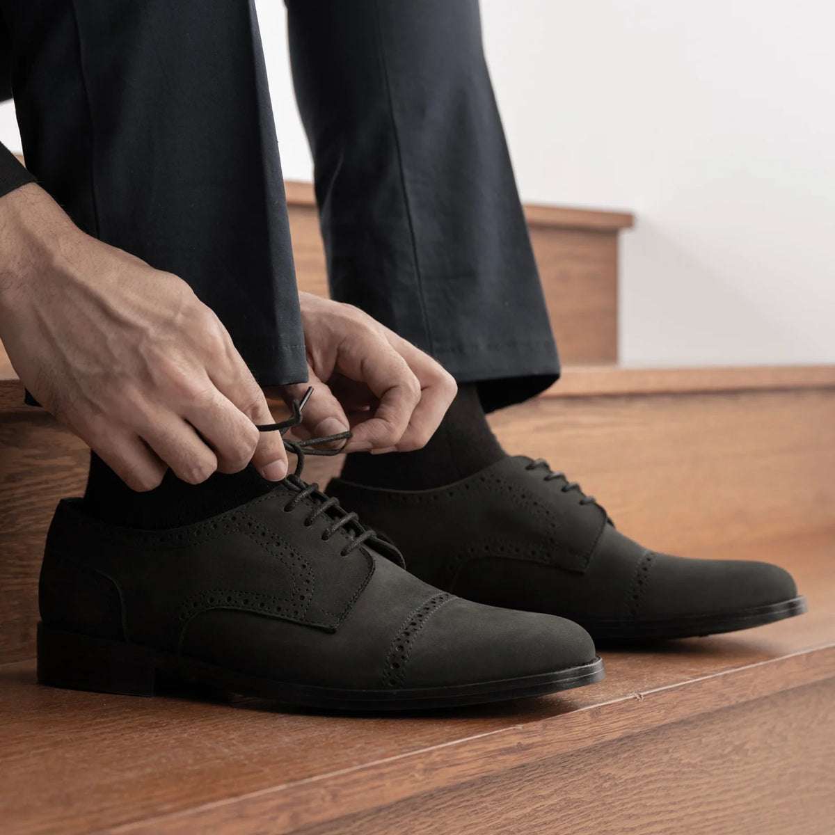 Orlaven Dirk Brogues Derby Matte Zwart Nubuck Leren schoenen - StudGuard voor Heren footwear image 10