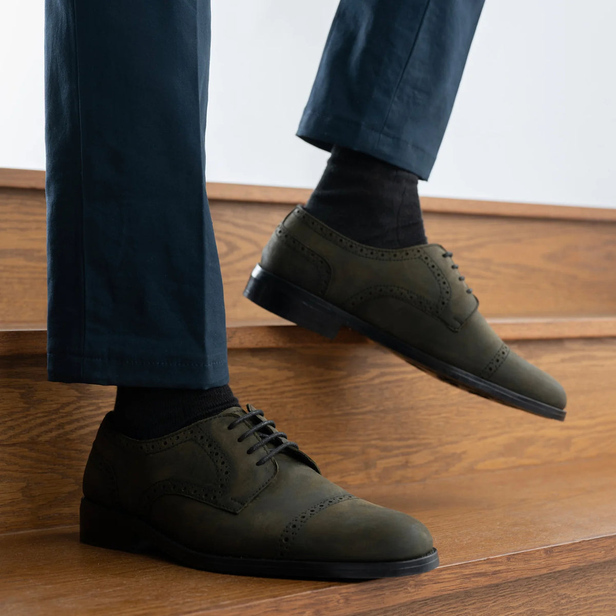 Orlaven Dirk Brogues Derby Olive Oil Pullup Leren schoenen - StudGuard voor Heren footwear image 9