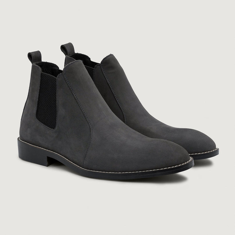 Clarkson Chelsea Grey Nubuck Leather Boots - StudGuard voor Heren