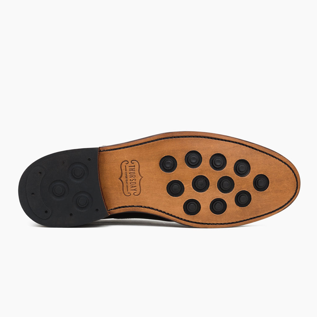 High-Traction Rubber Outsole & Lug Tread Pattern on Cavalier Zwart Leren laarzen voor Heren
