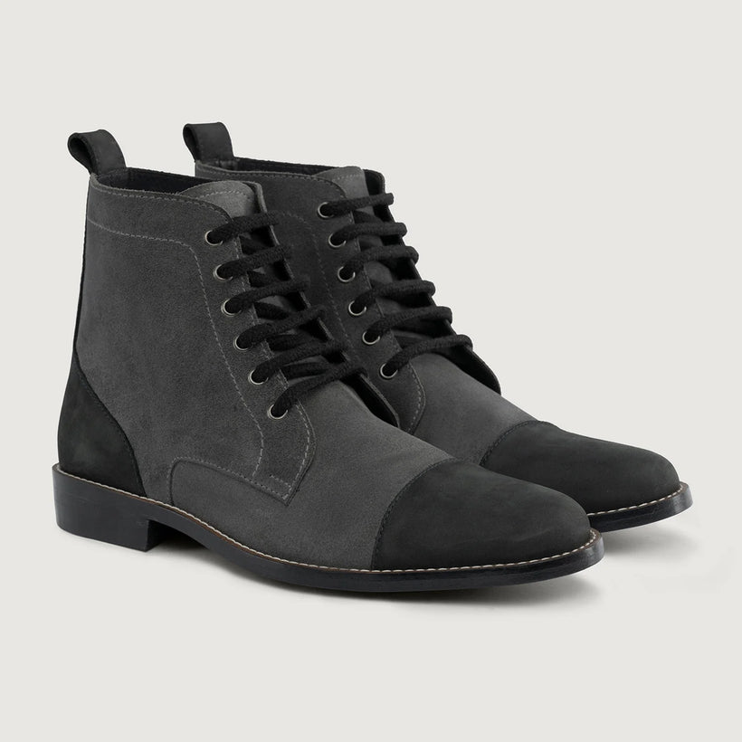 Knight Derby Grey & Zwart Leren laarzen - StudGuard voor Heren