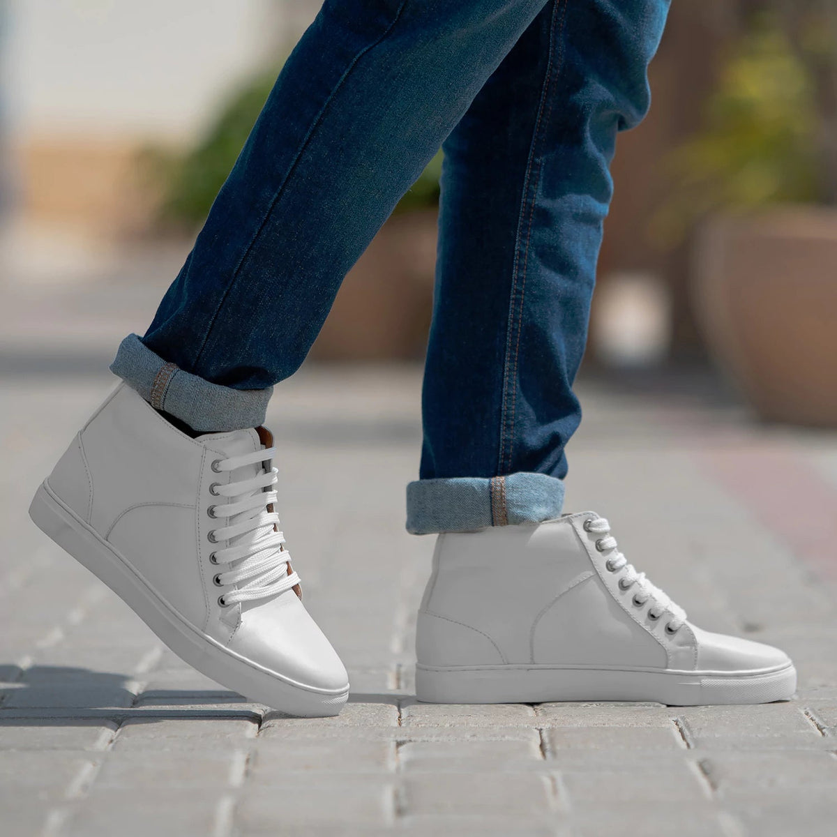 Orlaven Marty High Top White Leren sneakers voor Heren footwear image 9